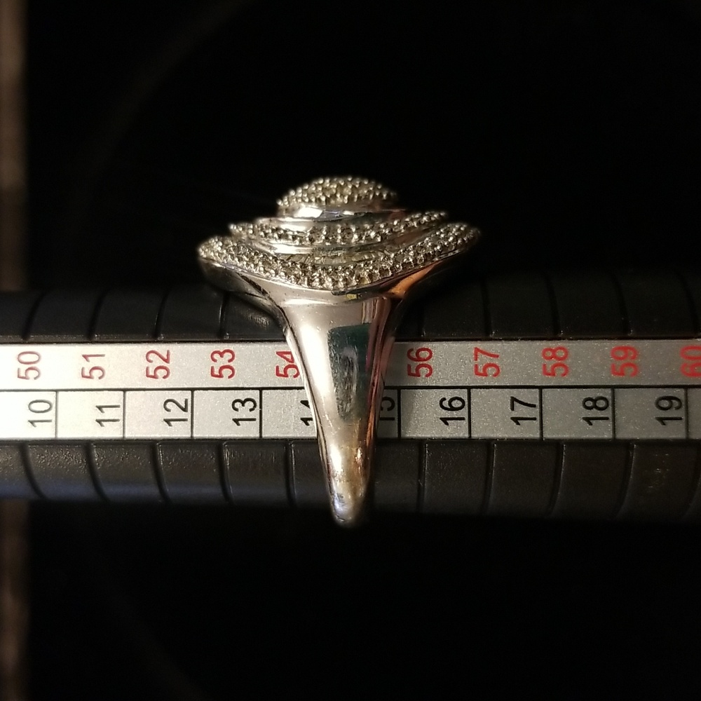 Sterling Silver And Diamond Simulate 925 Ring - image 3